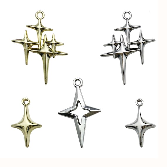 10/20/30pcs Vintage Star Charms Alloy Four-pointed Star Pendants