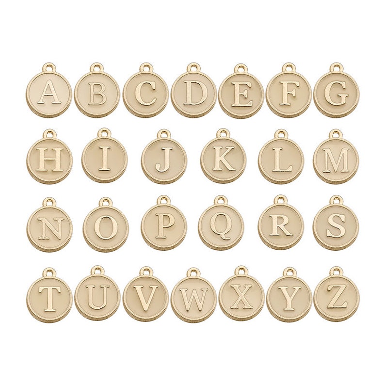 10pcs/Lot Colorful Alphabet Letter Double Face Enamel Charms Pendants for Necklace Bracelets Jewelry Making Handmade Craft image 10