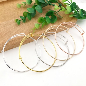 5/10/15pcs expandable Alloy wire bangle，5 Color Adjustable Blank Bracelet，DIY Accessory Jewellery Making