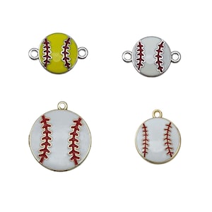 5/10pcs Enamel Tennis Baseball Design Charms Alloy Sports Pendants For DIY Bracelet Necklace Jewelry Making Accessories