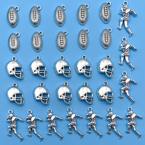 30 stks Vintage Delicate Zinklegering Helder Zilver Voetbal Serie Charm Accessoires Voor Vrouwen Armband Ketting Voor DIY Sieraden Maken