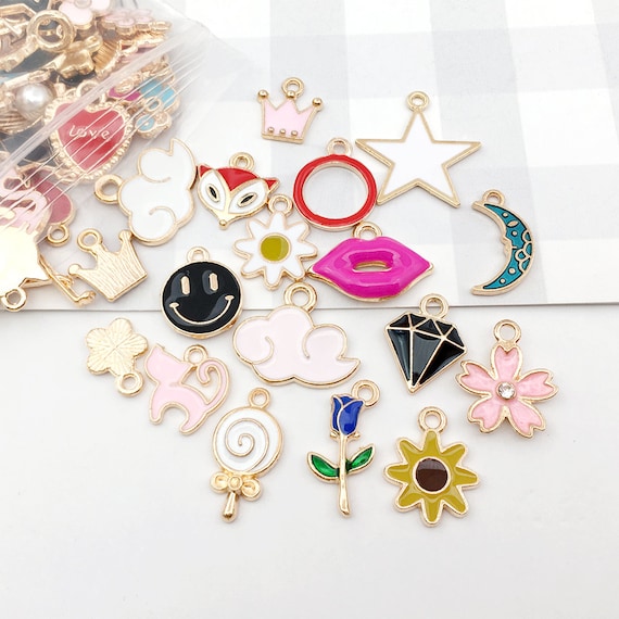 Kawaii Heart Charms Jewelry Making Diy Earring Bracelet Valentine's Day  Couples Pendant Accessories Findings Wholesale Bulk