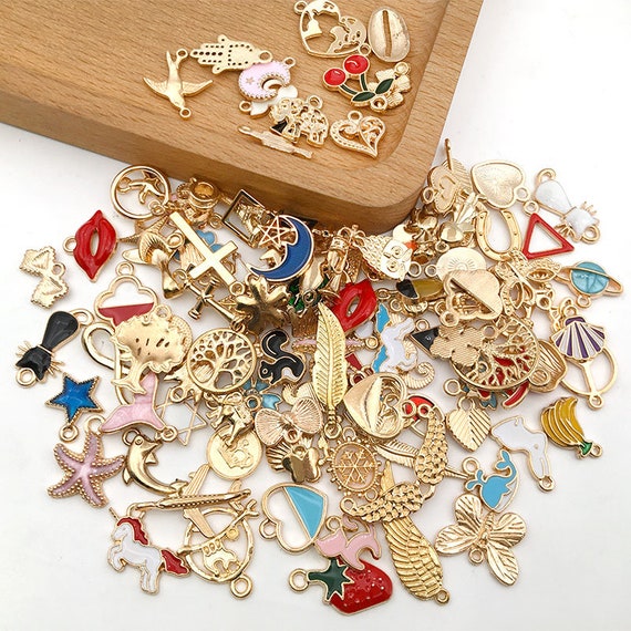  Golden Charms,60pcs Wholesale Bulk Mixed Golden Charms