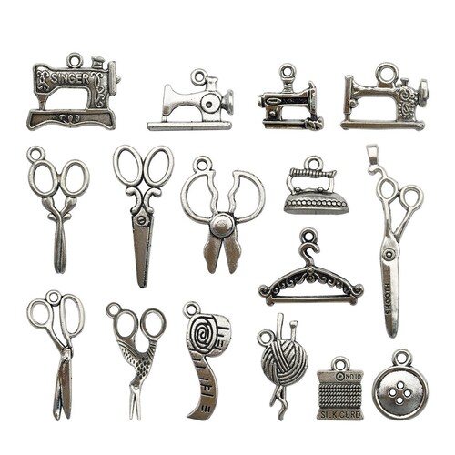 Bulk 40 Scissors Sewing Machine Charm Pendant Collection Etsy