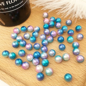 4mm~12mmRound Pearl Beads NO Hole Rainbow Color Bead ABS Imitation Pearl Beads Round Plastic Acrylic Beads For DIY Jewelry Making Findings
