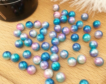 4mm~12mmRound Pearl Beads NO Hole Rainbow Color Bead ABS Imitation Pearl Beads Round Plastic Acrylic Beads For DIY Jewelry Making Findings