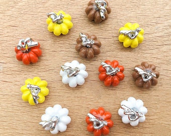 5/10/15pcs Orange Pumpkin 3D Charms Pumpkin Charms/Small Halloween Pumpkin/ Jewelry Making Supplies/ Halloween Jewelry 11x10mm