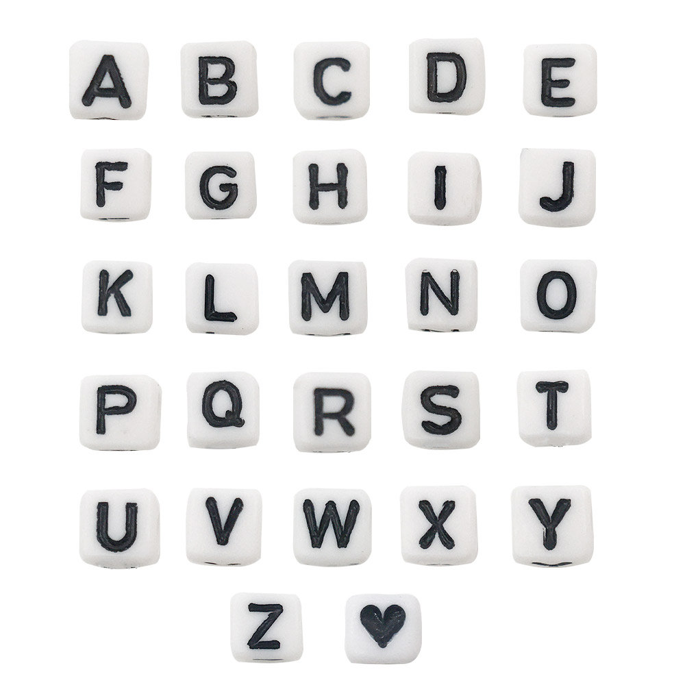 Square letter beads deals