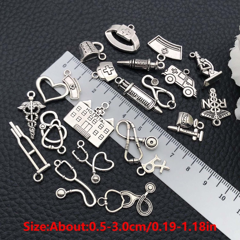 20/21pcs Alloy Medical Tool Charms Doctor Nurse Pendants for DIY Necklace Bracelet Earrings Jewelry Making Accessories image 2