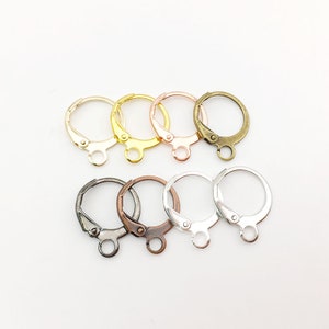 12×15mm Flat Ear Wire Earwire Earring Clasp Hook Leverback Hook Open Loop Earring Hook Leverback Earring Hook For jewelry Supplies
