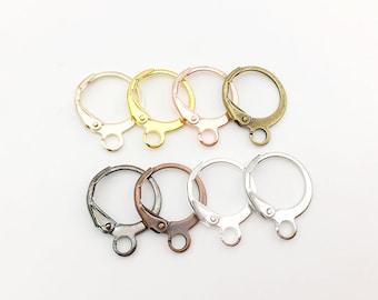 12×15mm Flat Ear Wire Earwire Earring Clasp Hook Leverback Hook Open Loop Earring Hook Leverback Earring Hook For jewelry Supplies
