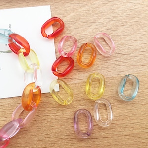 100/200/300pcs color acrylic chain buckle，Top Quality Plastic Chain Links,Necklace Eyeglass Chain Links, Open Link,bag chain accessories