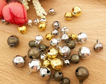 100pcs Bells Jewellery Bells  Collar Bells Bells That Jingle, Large Bells, Tiny Bells, Bell Beads, Bells for Christmas, DIY Jewelry Findings