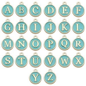 10pcs/Lot Colorful Alphabet Letter Double Face Enamel Charms Pendants for Necklace Bracelets Jewelry Making Handmade Craft image 4