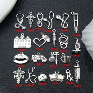 20/21pcs Alloy Medical Tool Charms Doctor Nurse Pendants for DIY Necklace Bracelet Earrings Jewelry Making Accessories image 8