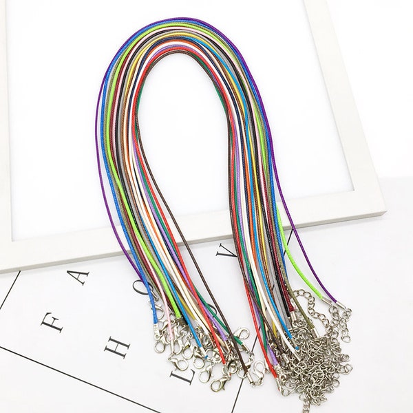 10pcs 1.5mm Handmade Leather Adjustable Braided Rope Choker Necklaces & DIY Pendant Charms Findings Lobster Clasp String Cord