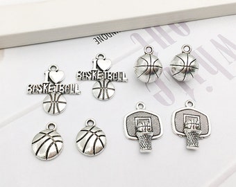 10/20/30PCS Sports Football Charms Pendant for Jewelry Metal