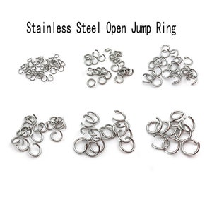 Stainless Steel Jump Rings 3mm 4mm 5mm 6mm 7mm 8mm Silver tone Open Jump rings connectors Clasp Bracelet Necklace accessories
