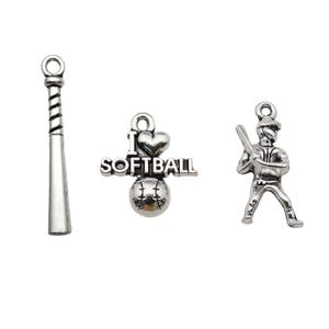 10/20/30pcs Antique Silvery Baseball Design Charms Alloy Sports Pendants for DIY Bracelet Necklace Jewelry Making Accessories
