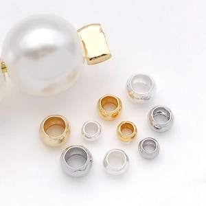 50 peças de contas de latão banhadas a ouro 18K, contas de crimpagem de tubo cilíndrico para pulseiras faça você mesmo, acessórios para fabricação de joias
