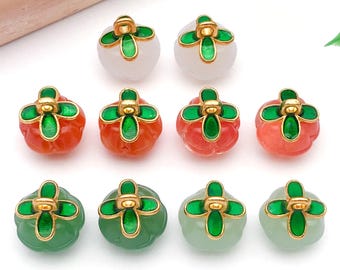 10pcs 10*11mm Glass Pumpkin Charms Vegetable Pendants for DIY Bracelets Necklaces Earrings Jewelry Making Accessories
