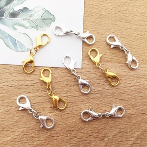 20/40/60pcs Metal Lobster Clasps,Necklace Bracelet Clasps Closure Findings,White K/Gold Lobster Clasps Claw connector