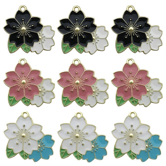 Angoily Breloques En Alliage Fleur De Cerisier 50 Pcs Pour Fabrication De Bijoux, Diy Créatif Pour Bracelets Et Colliers, Ornement Floral Rose