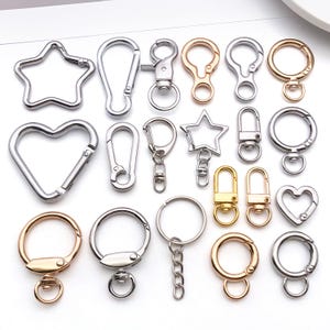 10/20/30個 多機能回転キーホルダー ロブスタークラスプ、オープンリング、スプリングクラスプ付き DIYジュエリー製作アクセサリー用