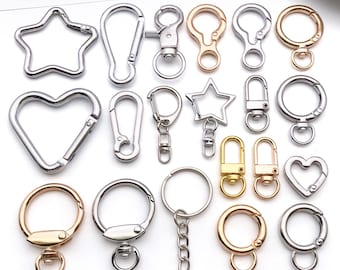 10/20/30pcs Multi-functional Rotating Keychains With Lobster Clasps, Open Rings, and Spring Clasps for DIY Jewelry Making Accessories