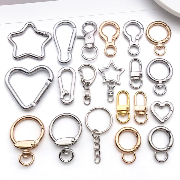 10/20 / 30 Stück multifunktionale Rotierende Schlüsselanhänger mit Karabinerverschluss, offenen Ringen und Federverschlüssen für die Herstellung von DIY-Schmuckzubehör