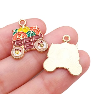 5/10pcs 12*23mm Enamel Thanksgiving Charms Alloy Corn Design Pendants For DIY Bracelet Necklace Jewelry Making Accessories