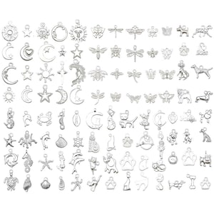 20/100pcs Bright Silvery Charms Alloy Various Styles Pendants For DIY Bracelets Necklaces Earrings Jewelry Making Accessories