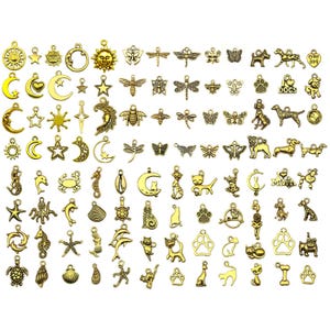 20/100pcs Golden Charms Alloy Various Styles Pendants For DIY Bracelets Necklaces Earrings Jewelry Making Accessories