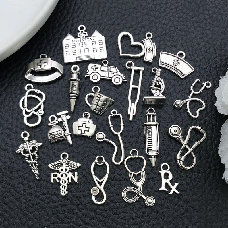 20/21pcs Alloy Medical Tool Charms Doctor Nurse Pendants for DIY Necklace Bracelet Earrings Jewelry Making Accessories image 7