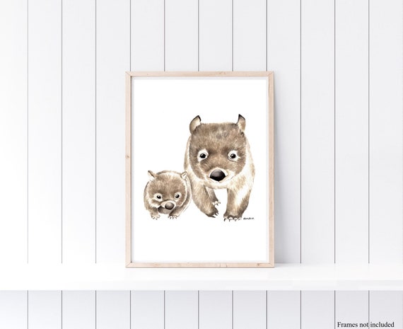 Watercolour Wombat Print - Australian Animal Art