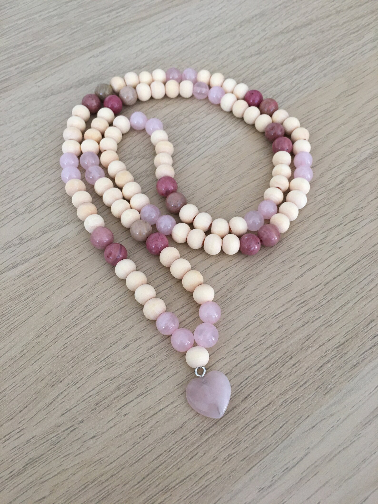 108 Heart Mala Beads rose quartz mala beads 108 mala beads | Etsy