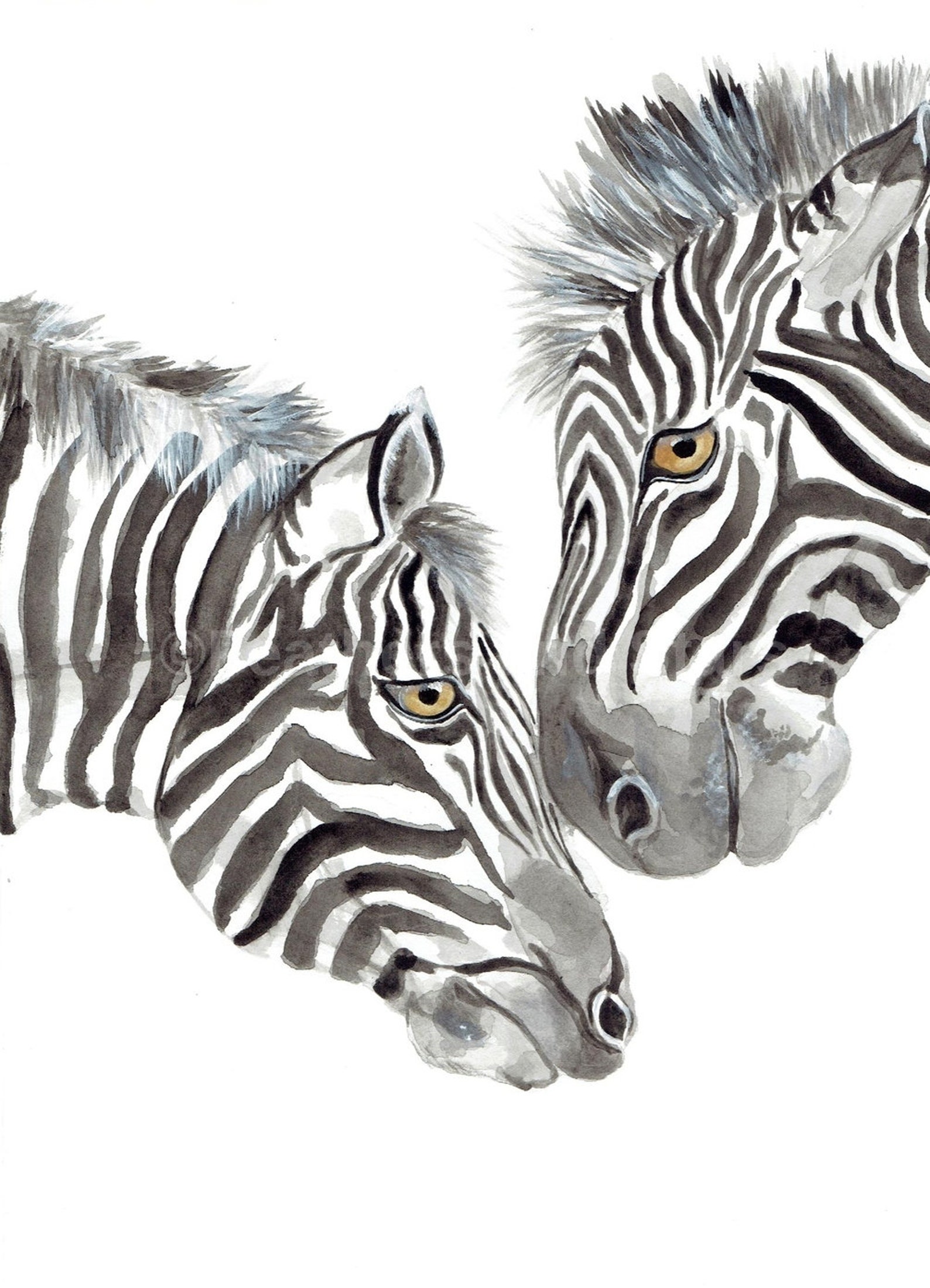 Set of Three Safari Animal Prints mother and baby animal Etsy