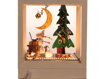 night light for kids, table LED lamp, Ideal gift, Snowman Moon Christmas tree, warm and cozy christmas atmosphere