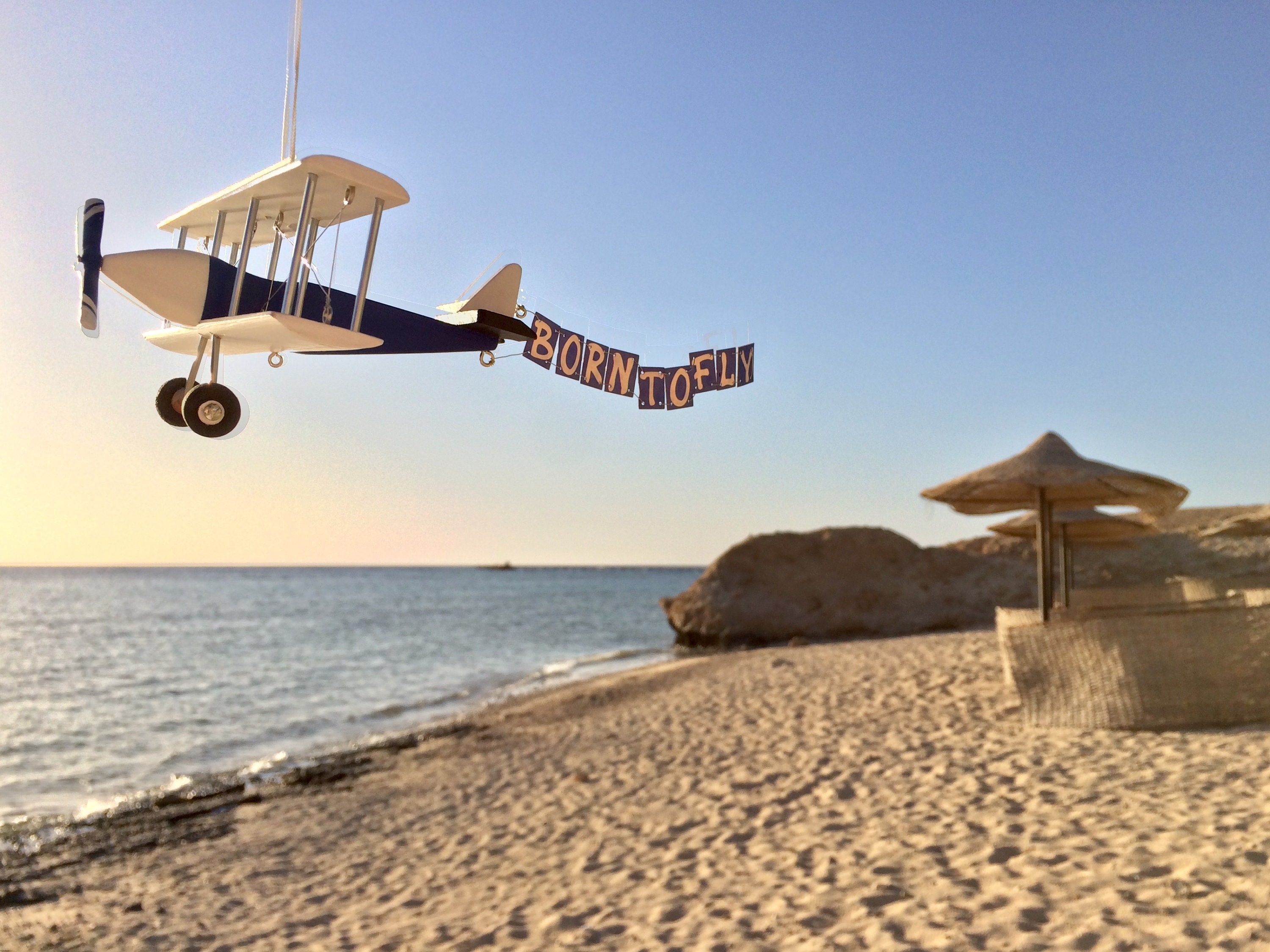 Personalized Wooden Plane With a Banner BORN TO FLY. Custom Etsy