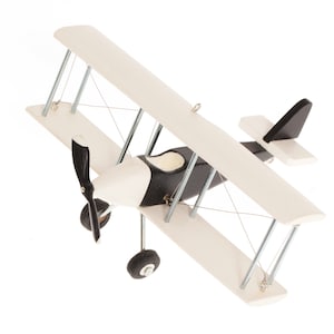 Hanging Airplane, White Black, Kids room, Nursery Decor, Little Biplane, Decorative wooden airplane,  Collectible, Pilot gift, baby shower