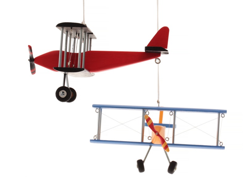 Airplane Mobile 4 Different Hanging Planes Decorative Wooden Etsy