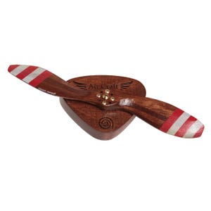 Propeller 4,72&quot; Diagonal Red/White Stripes with magnetic holder, Pilot Airforce gifts, Veteran&#39;s Day Gift Retirement Aviation Veteran Travel