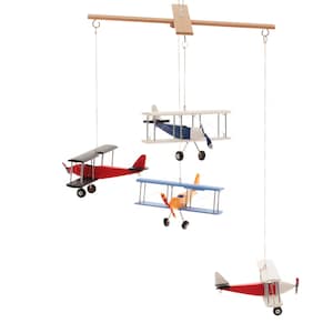 Airplane Mobile 4 Different Hanging Planes Decorative Wooden - Etsy