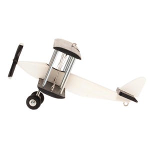 Hanging Airplane, White Black, For Children, Nursery Decor, Little Biplane, Decorative wooden plane,  Collectible, model!