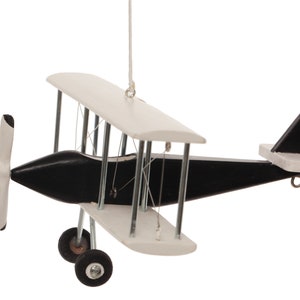 Wooden Hanging Airplane, Black White, For Children, Nursery Decor, Little Biplane, Decorative plane, Collectible, model, FREE SHIPPING!