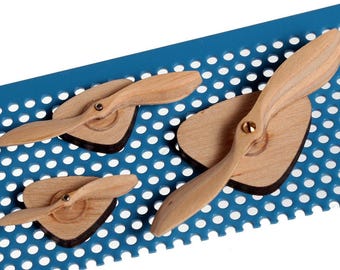 DIY Wooden Airplane Propeller Magnet Kit, Build Your Own Fridge Magnets, Aviation Gift in Wooden Box