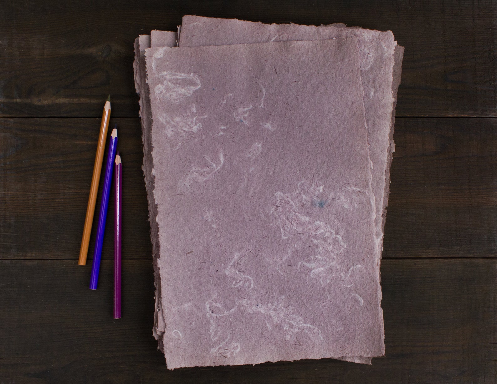 Handmade Textured Purple Writing Paper Deckle Edge Paper Etsy