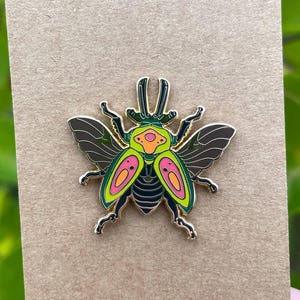 Regenbogen Hirschkäfer Emaille Pin - Motte Pin - Insekt Pin - Anstecknadel - Kragen Pin