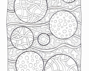 Adult Colouring Page - Circles and Squiggles