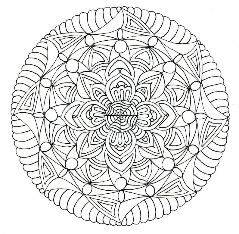 Download Adult Colouring Page Mandala 2. | Etsy